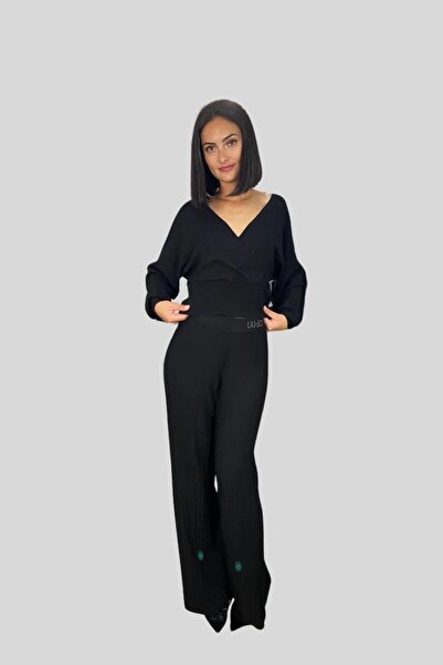 Liu Jo Kadın Önü Çapraz Kazak Siyah