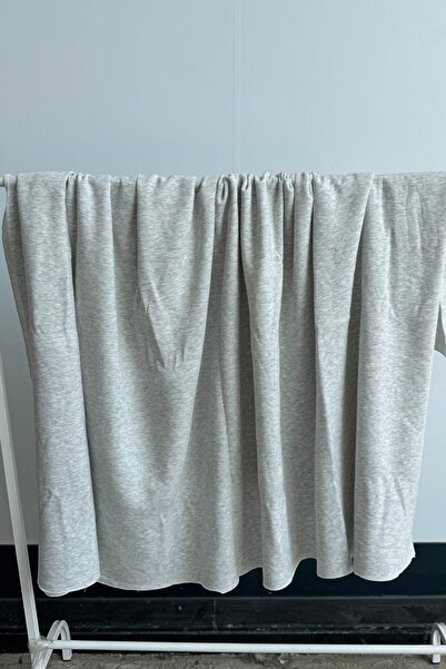 Kalben Kumaş Light Gray Three-Piece Fabric with Raised Fabric - Tracksuit Sweatshirt Fabric (180X100Cm)