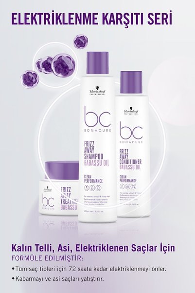 Bonacure Asi, Gentle Cleansing Anti-Frizz Shampoo for Frizzy and Curly Hair 250ml