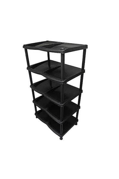 Planet Suport pantofi plastic negru, 77x47x30