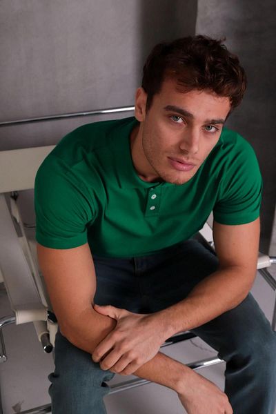 Aymood Tricou pentru bărbați, slim fit, din bumbac, cu textura moale, din țesătură respirabilă