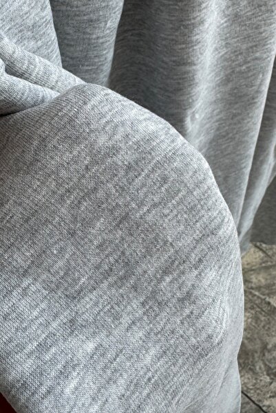 Kalben Kumaş Light Gray Three-Piece Fabric with Raised Fabric - Tracksuit Sweatshirt Fabric (180X100Cm)