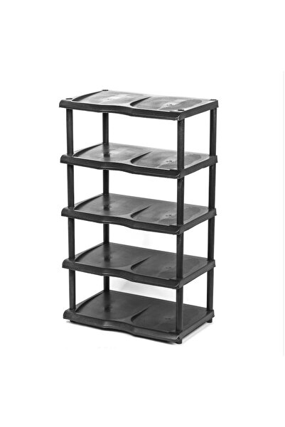 Planet Suport pantofi plastic negru, 77x47x30