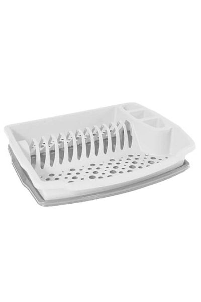 sterk Dish Rack Model, 43 x 35 x 8 cm, with Tray, White