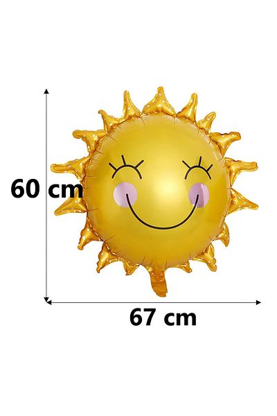 Parti dolabı Smiling Cute Smiling Sun Foil Balloon Summer Party Birthday Balloon 67cm