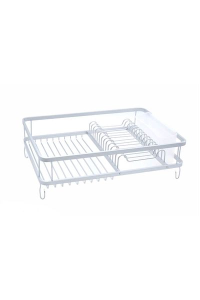 OEM Dish Rack Aluminum for Dishes, Gray, 42x30x13 cm with Plastic Tray