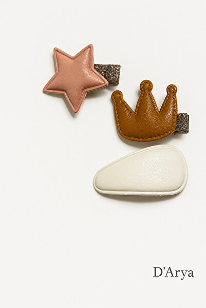 Darya مجموعة DD436 من الجلد الطبيعي بلون نود وبودرة ستار وتاج تان وكريمي مع م...