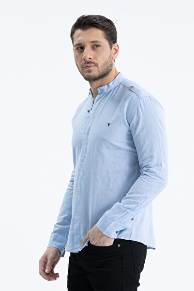 Klothy Ανδρικό λινό πουκάμισο με γιακά δικαστή 2514