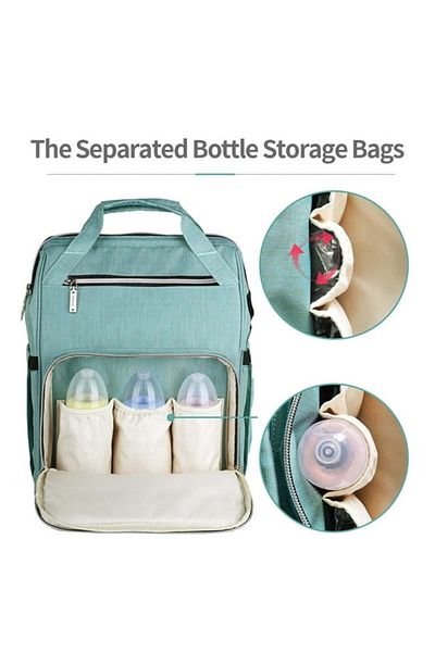 Lumely Diaper Bag Backpack, Baby Bag with Changing Station & Toy Bar, Large Capacity, 900d Oxford,Green
