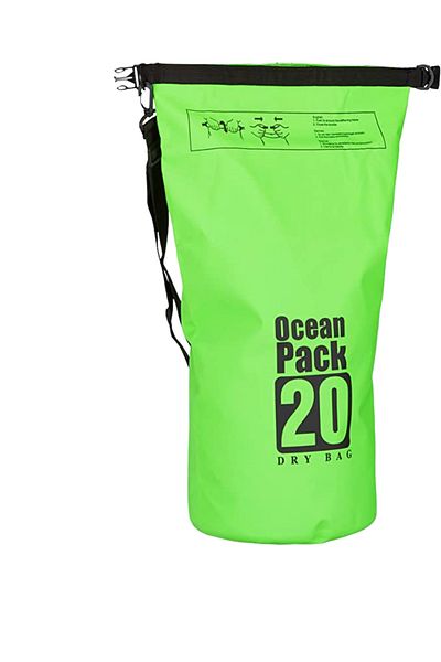 TECOS Rucsac impermeabil de tip drybag, Tecos, capacitate 20 L, verde, pentru activități de exterior