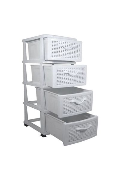 OEM Plastic Storage Cabinet UNI with Sultan Drawers White 38x45x90cm
