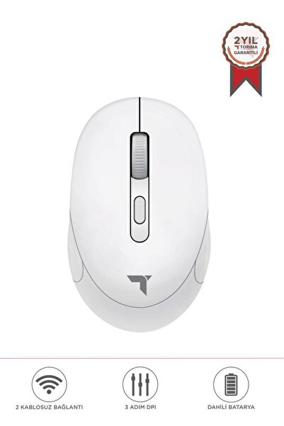 Torima TM-17 Beyaz Çift Modlu Sessiz Kablosuz Mouse Fare