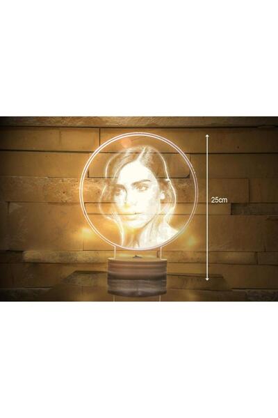 Woodymoon Kişiye Özel Hediyelik Oyma Gece Lambası 25x18 ( Anahtarlık Hediyeli )