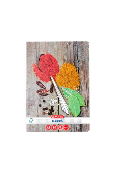 Herlitz Caiet Spices A5, Culoare Multicoloră, Material Hârtie, 80 de Coli, Format Grilă
