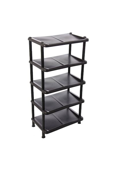 OEM Grunberg Plastic Shoe Rack, 5 Levels, Black