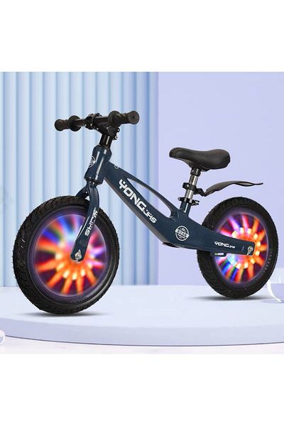 OEM Bicicletă de echilibru, fără pedale, pentru copii, roți LED din cauciuc de 12 inch, cadru ușor