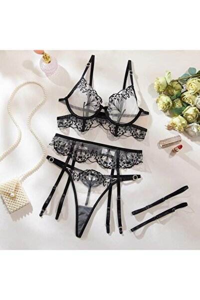 Lavinlingeriee İSTİRİDYE DESENLİ JARTİYER SET (SÖZ,NİŞAN,BOHÇA,DÜĞÜN)