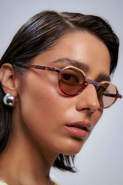 Bilge Karga Edna Red Multicolor Brown Sunglasses