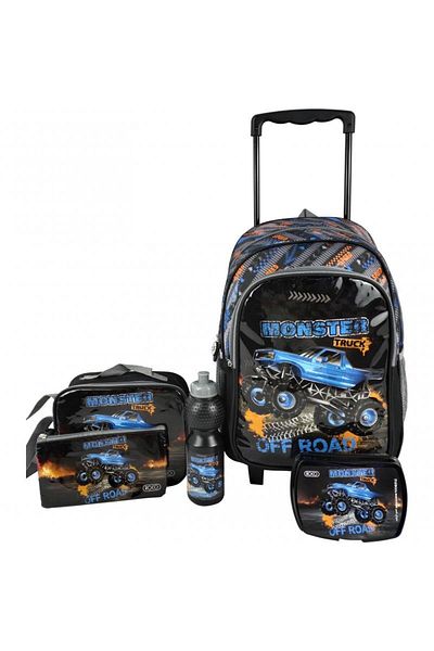 Roco Monster Truck 5-in-1 Value Set Trolley Bag with Accessory – 16/17 Inch School Set
