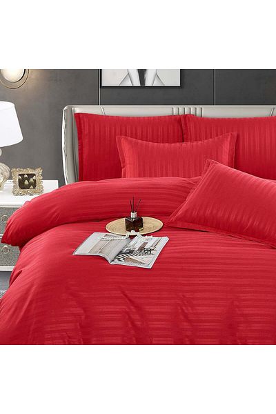 trendyhome Double Bed Linen, Damask Finet Elegance, 6 Pieces, UNI, Red, J15552