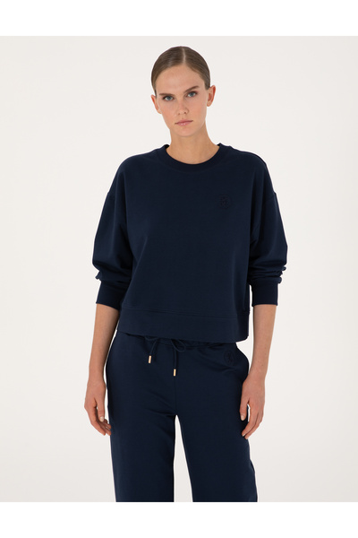 Pierre Cardin Lacivert Oversize 2 İplik Sweatshirt 50314963-VR033