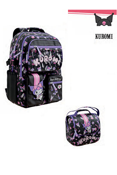 ADASRA Geantă de școală Kuromi - Rucsac - Licențiată originală / Cutie de prâ...