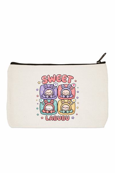 designedfy Τσάντα μακιγιάζ με στάμπα Sweet Labubu