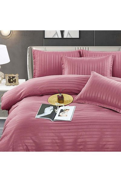 trendyhome Double Bed Linen, Damask Finet Elegance, 6 Pieces, UNI, Powder Pink, J15557
