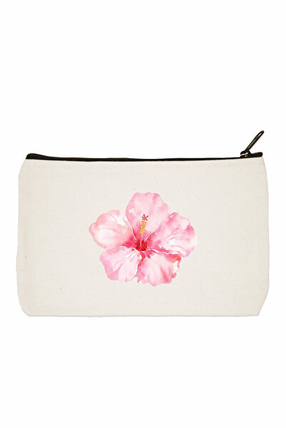 designedfy Чанта за грим с принт на хибискус