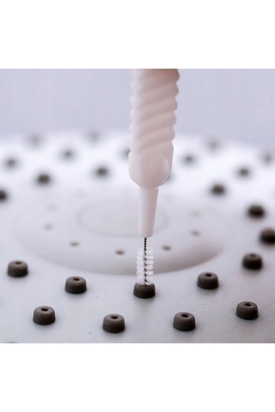 Aptel Set 10 perii curatare dus, plastic, alb, 10x7x1 cm