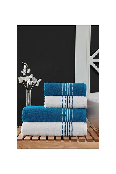 Home 4-Piece Bath Towel Set Elvin - (2 Pieces 70X140 + 2 Pieces 50X90)