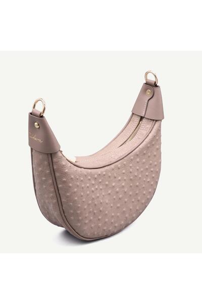 Uderra Leather حقيبة كتف من الجلد الطبيعي مطبوعة باللون الكريمي الداكن من Ude...