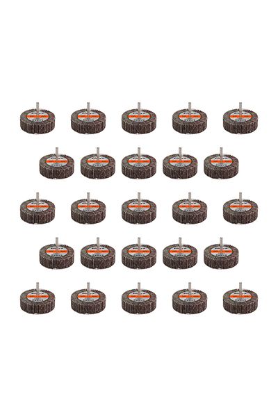 Lawazim Pro7 Sanding Flap Wheel 25pcs -80x25mm 120 Grit, 6mm Shank for Drill, Metal & Wood Polishing
