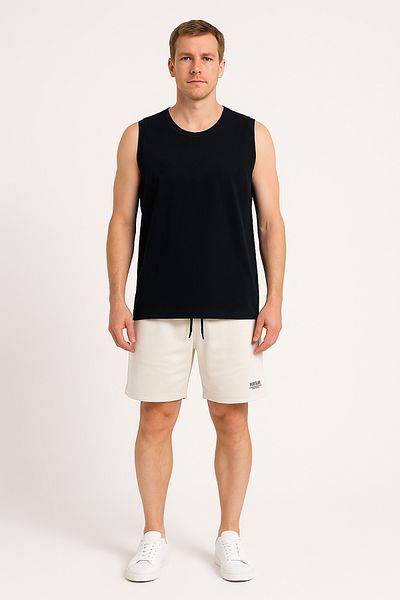 Cottonland Men's Monaco Relaxed Fit O Neck Plain Single Jersey Combed Cotton Undershirt Black
