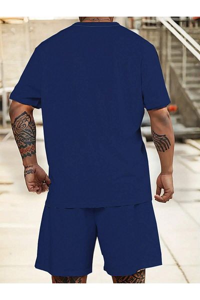 ACTIVE MODA - Men's Short Sleeve Tshirt - Shorts 2-Piece Set 1St Class Quality Cotton Fabric Oversize Printed