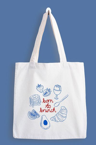 designedfy Born to Brunch Waterproof Printed Cloth Bag, Tote Bag
