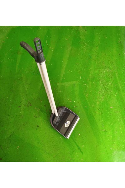 Wesso 🖤 Lux Handle Brushed Dust Pan - Dark Gray 🖤 Brush with Dustpan