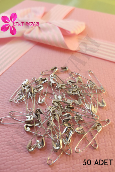 Kent Pazarı Mini Çatal Iğne–50 Adet | 2 Cm | Gümüş Renk Çengelli-kancalı Iğne | Pratik Ve Dayanıklı Sabitleyici