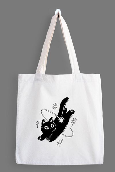designedfy Star Cat Waterproof Printed Cloth Bag, Tote Bag