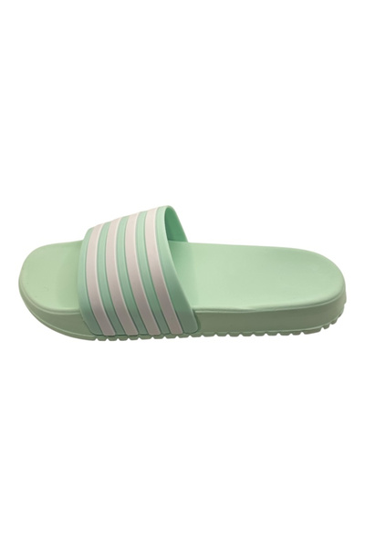TECOS Women's beach or pool slippers, Tecos®, size 37, green, 23.5 centimeters, striped pattern