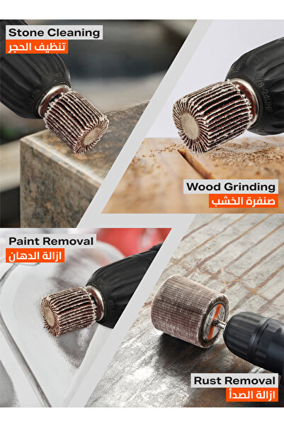 Lawazim Pro7 Sanding Flap Wheel 50pcs -25x25mm 120 Grit, 6mm Shank for Drill, Metal & Wood Polishing