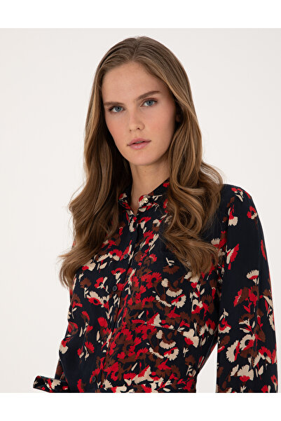 Pierre Cardin Lacivert Comfort Fit Dokuma Elbise 50314131-VR033