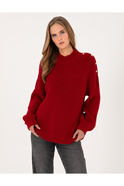 Pierre Cardin Kırmızı Comfort Fit Yarım Balıkçı Kazak 50316342-VR030