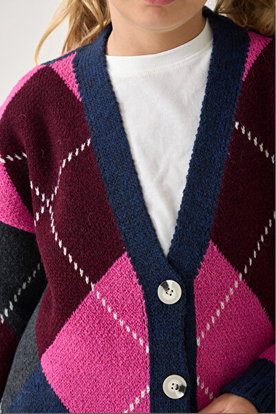 Nisrakids Kız Çocuk Triko Hırka - Düğmeli ve Uzun Kollu