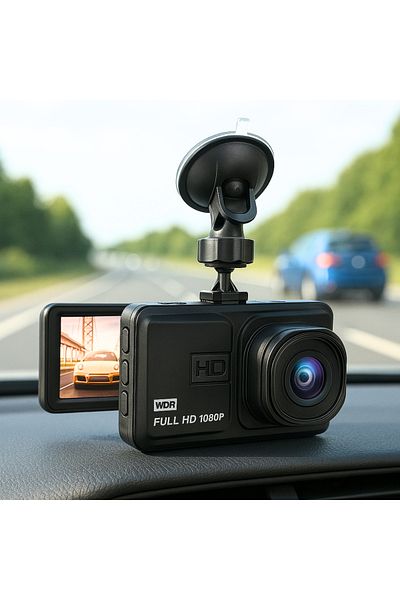 Blasko Camera auto DVR Full HD 1080P, Ecran 2.4", unghi larg, inregistrare continua, senzor miscare, montaj
