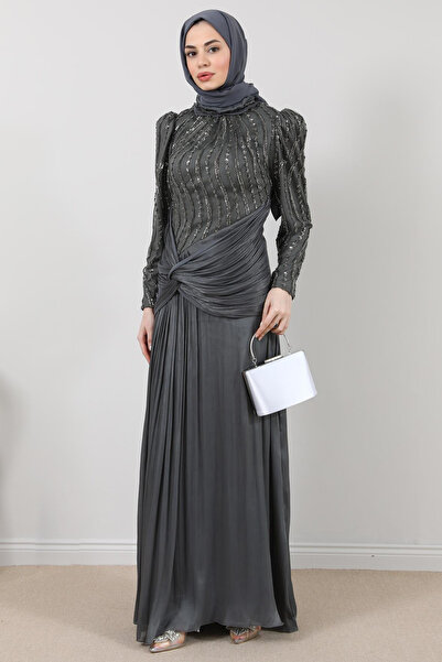 moda auram İşlemeli Şifon Abiye