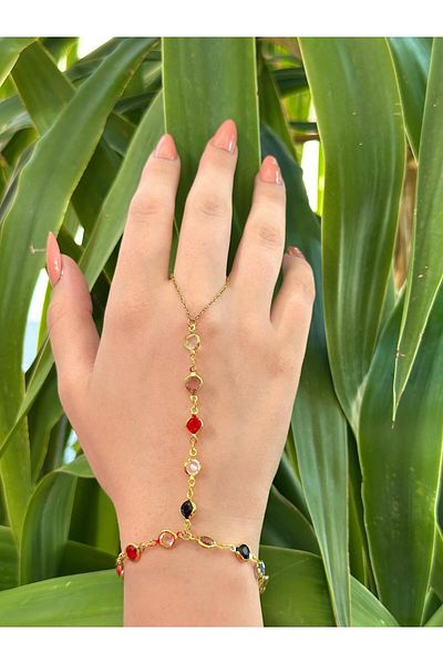 BY YASİN TOPÇU Colorful Sparkle” Stone Hand Chain