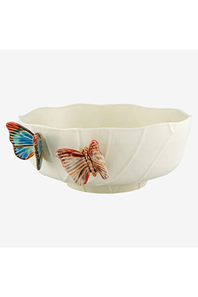 Bordallo Pinheiro Cloudy Butterflies White Ceramic Serving Bowl 33 cm