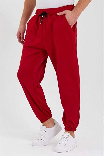 MODA Ανδρικό ίσιο ύφασμα Scuba Inside Cotton Sweatpants - Claret Red