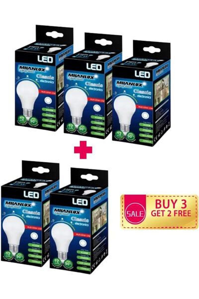 Milanlux مصباح ليد، 1080 لومن، ضوء النهار أبيض (6500)، 12 واط = 75 واط، قاعدة...